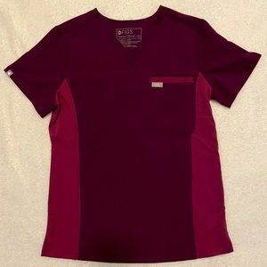 FIGS Catarina Paneled One Pocket scrub top, Deep Purple